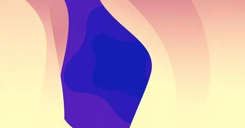 Image of undulating purple and peach organic forms moving on dark blue Stock Illustration