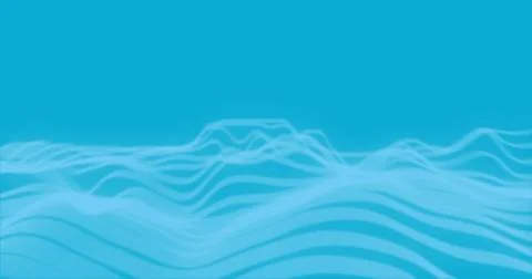 Image of undulating waves of pale blue curved lines moving on blue background Stock Photos