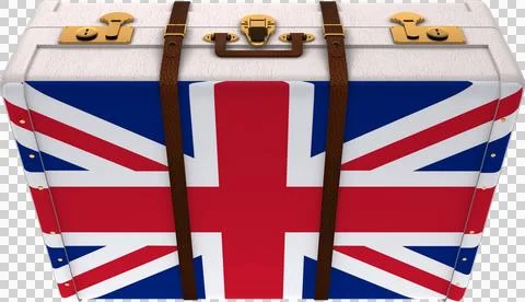 Image of the union jack flag of united kingdom on a suitcase Stock Illustration