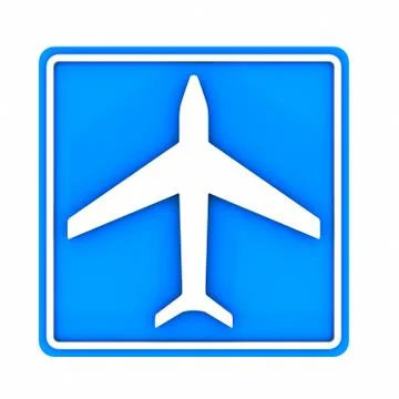 Image of various road signs isolated on a white background. 3D rendering Stock Illustration