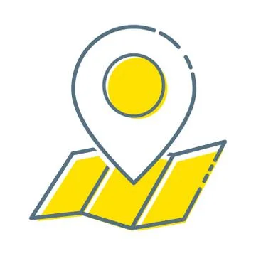 This image is a vector file representing a map location app Vector Design Stock Illustration