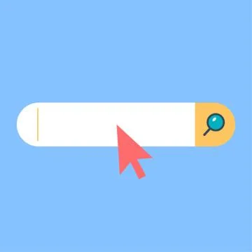 Image vector search bar illustration on a blue background Иллюстрация