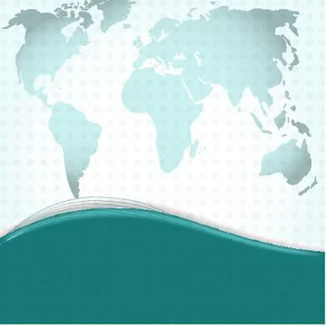 Image of a vector world map with a colorful blue background. Stock-Illustration