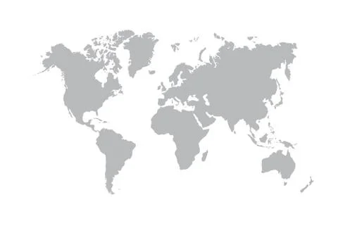 Image of a vector world map in white background. Australia, Asia, America Stock Illustration