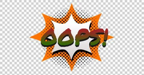 Image of vintage comic cartoon speech bubble with Oops! text written in green Stock Illustration
