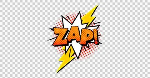 Image of vintage comic cartoon speech bubble with Zap! text written in orange Stock Illustration