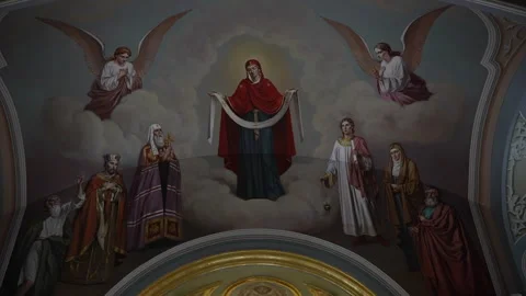 Image of the Virgin Mary surrounded by angels Vidéo 246154976