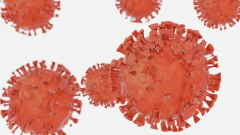 Image of a virus cell under a microscope on a white background. Covid - 19 Stock Illustration