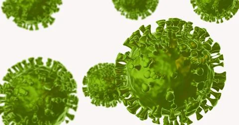 Image of a virus cell under a microscope on a white background. 3d illustrati Stock Illustration