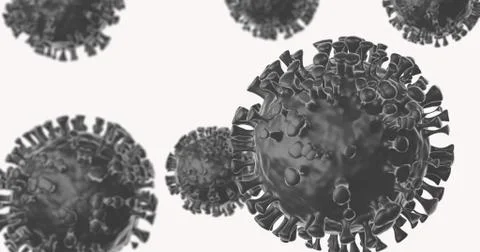 Image of a virus cell under a microscope on a white background. 3d illustrati Stock Illustration