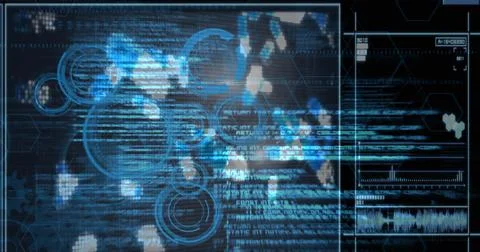 Image of virus data processing over screens イラスト素材