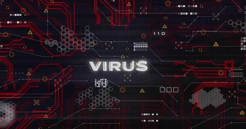Image of virus text and data processing イラスト素材