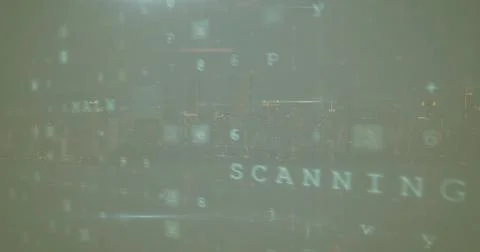 Image of virus warning and data processing over dark background Illustrazione stock