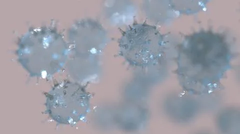 The image of viruses in transparent material on a laconic background concept  Stock Illustration