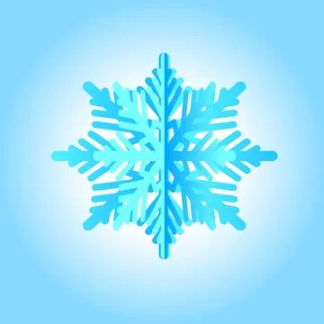 An image of a voluminous blue snowflake on a blue background. Vector illust.. Stock Illustration