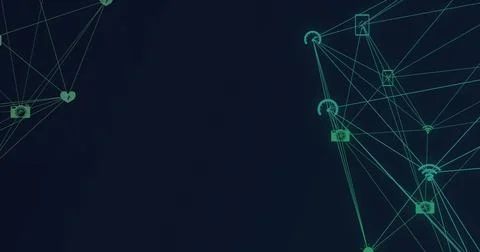 Image of wall icon and data processing over media icons Stock Photos