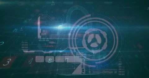 Image of warning text and network of connections over blue background Stock Illustration