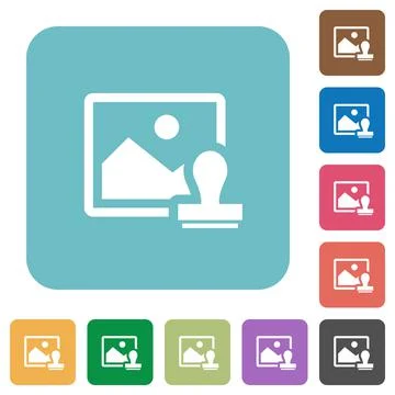 Image watermark rounded square flat icons イラスト素材