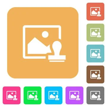 Image watermark rounded square flat icons Stockillustratie
