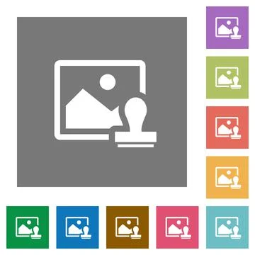 Image watermark square flat icons Illustrazione stock