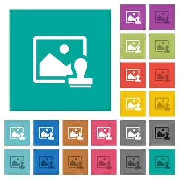 Image watermark square flat multi colored icons Illustrazione stock