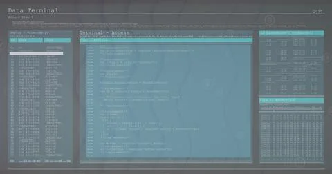 Image of waves over data processing Stock Photos