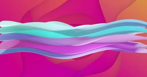 Image of waving layers moving over multi coloured background Stock Illustration
