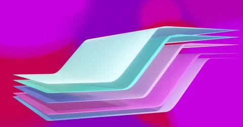 Image of waving layers moving over multi coloured background Stock Illustration