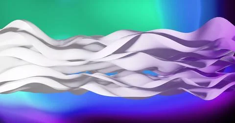 Image of waving layers moving over multi coloured background Stock Illustration