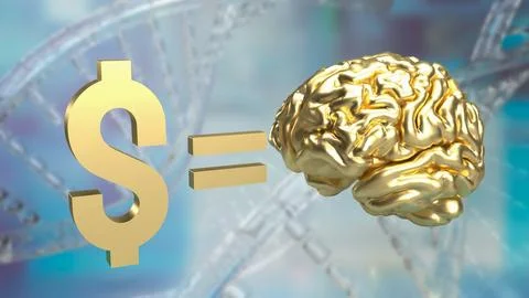The image for Ways to Rewire Your Brain to Make More Money concept 3d rende.. Stock Illustration