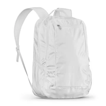 An image of a white Backpack isolated on a white background Stock Illustration