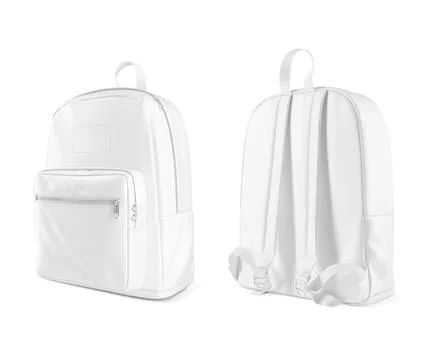 An image of a white Backpacks isolated on a white background Stock Illustration