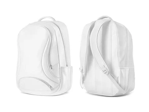 An image of a white Backpacks isolated on a white background Stock Illustration