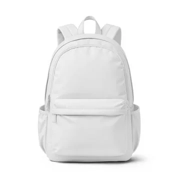 An image of a white Backpacks isolated on a white background Stock Illustration