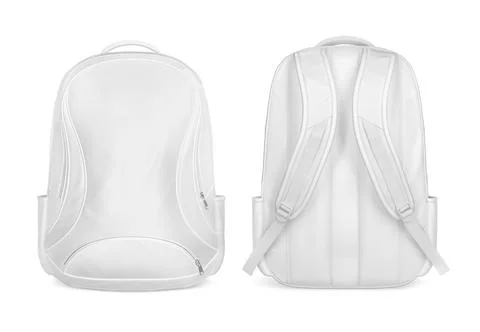 An image of a white Backpacks isolated on a white background Stock Illustration