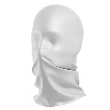 An image of a white buff on a mannequin isolated on a white background Stock Photos
