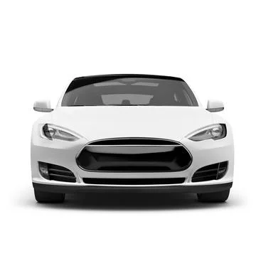 A image of a white car isolated on a white background Stock Illustration