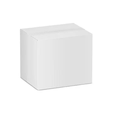 A image of a white cardboard box isolated on a white background Stock Photos