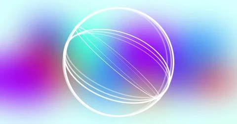 Image of white circles moving on blue and red background Illustrazione stock
