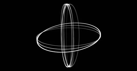 Image of white circles moving over black background Stock Photos