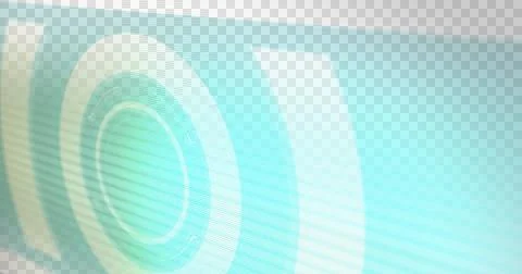Image of white circular scope on blue screen with interference and flashes Stock Illustration