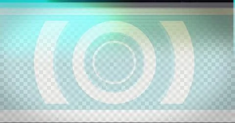 Image of white circular scope on blue screen with interference and flashes Stock Illustration