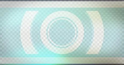 Image of white circular scope on blue screen with interference and flashes Stock Illustration