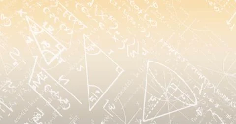 Image of white colored mathematical equation and diagrams over gradient Stock Photos
