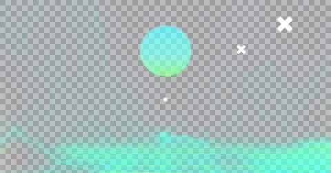 Image of white crosses over global network, digital head interface, and green イラスト素材