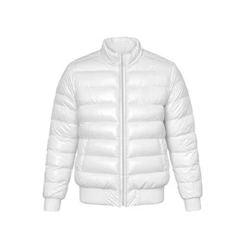An image of a White Down Jacket isolated on a white background Stock Illustration