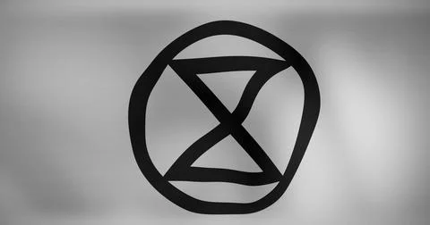 Image of white flag with extinction waving Stock Illustration