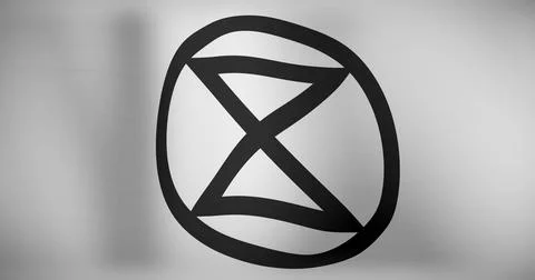 Image of white flag with extinction waving Stock Illustration
