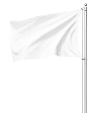 An image of a white flag isolated on a white background Stock Illustration