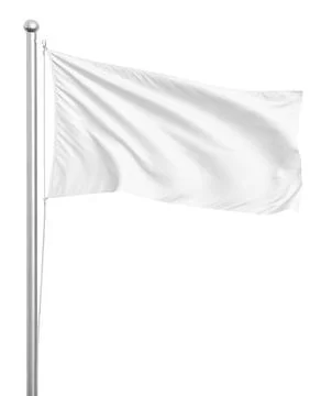 An image of a white flag isolated on a white background Stock Illustration